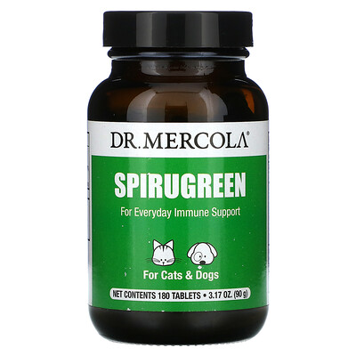 Dr. Mercola SpiruGreen, For Cats & Dogs, 180 Tablets