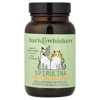 Dr. Mercola, Bark & Whiskers™, Espirulina, Para perros y gatos, 180 comprimidos, 90 g (3,17 oz)