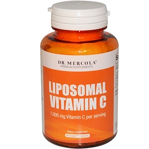 Dr. Mercola, Витамин C в липосомах, 1000 мг, 60 липосомных капсул