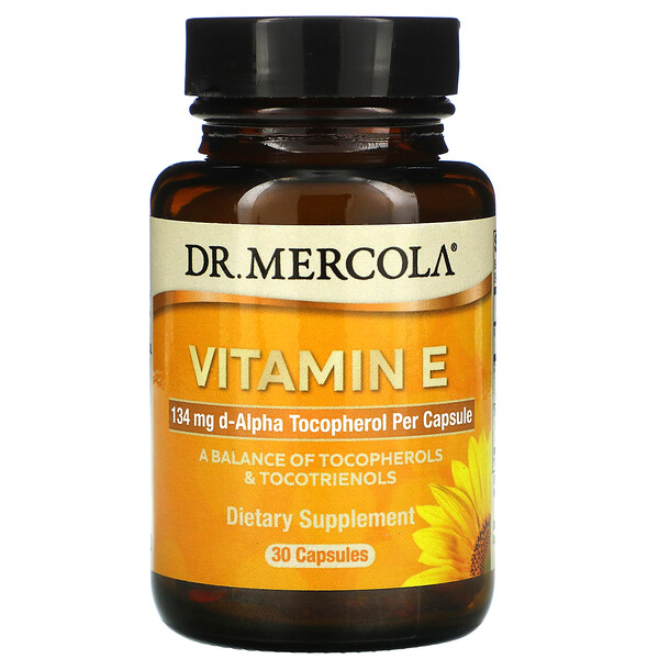 Dr. Mercola‏, וימין E, מכיל 30 כמוסות