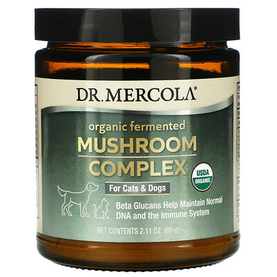 Dr. Mercola органический ферментированный комплекс с грибами, для кошек и собак, 60 г (2,11 унции)