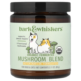 Dr. Mercola, Bark & Whiskers™, Organic Fermented Mushroom Blend, For Dogs & Cats, 2.11 oz (60 g)