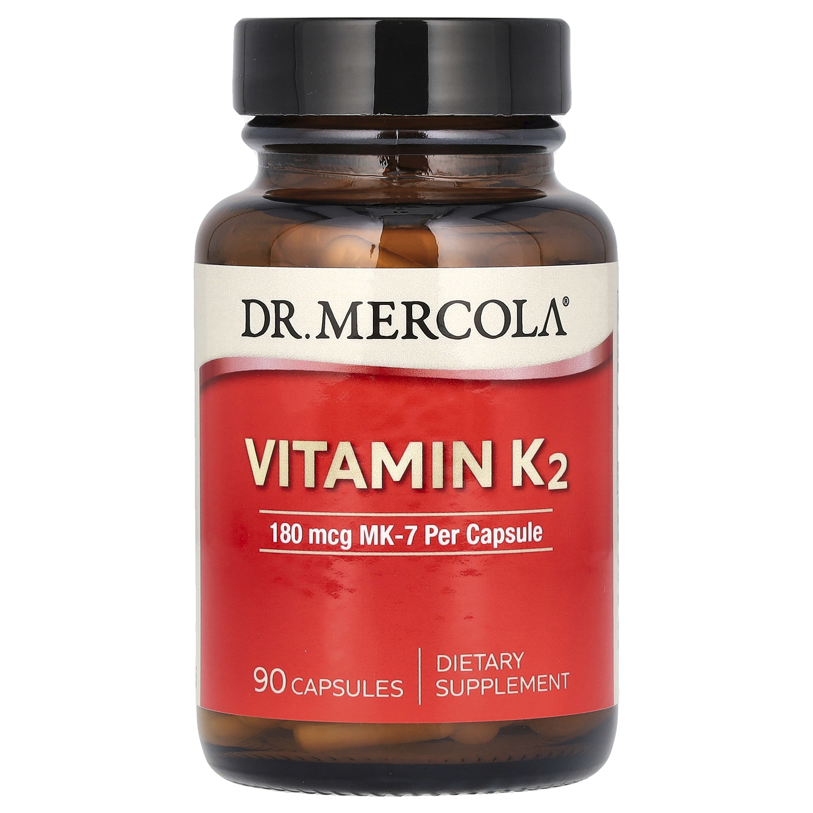 Dr. Mercola (닥터머콜라), 비타민K2, 180mcg, 캡슐 90정