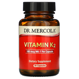 Dr. Mercola, Vitamina K2, 180 mcg, 90 cápsulas