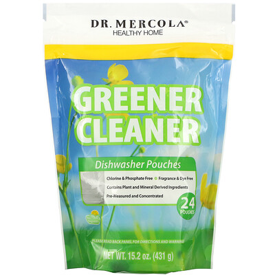 

Dr. Mercola Greener Cleaner, пакетики для посудомоечной машины, 24 пакетика, 431 г (15,2 унции)