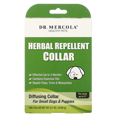 Dr. Mercola Растительный ошейник-репеллент Для маленьких собак & щенков Один ошейник 0.7 унции (19.85 г)
