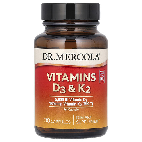Dr. Mercola Vitamins D3 & K2, 30 Capsules