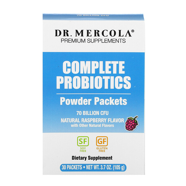 Complete Probiotics Powder Packets, Natural Raspberry , 70 Billion CFU, 30 Packets, 0.12 oz (3.5 g) Each