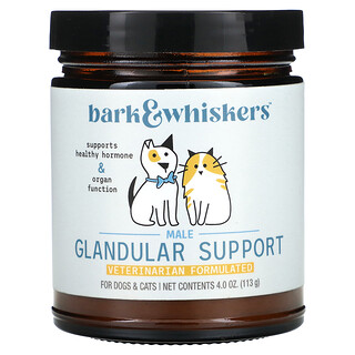 Dr. Mercola‏, Bark & Whiskers, תמיכה בבלוטות גברים, לכלבים וחתולים, 113 גרם (4 אונקיות)