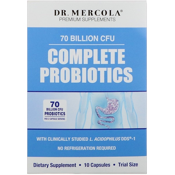 Dr. Mercola, Комплекс пробиотиков, пробная расфасовка, 10 капсул iHerb