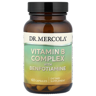 Dr. Mercola, Витамин B комплекс с бенфотиамин, 60 капсули