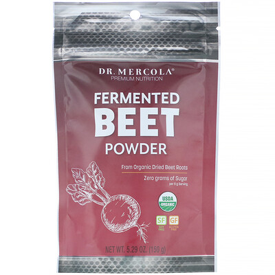 Dr. Mercola Fermented Beet Powder, 5.29 oz (150 g)