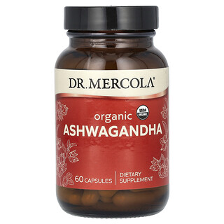 Dr. Mercola, Ashwagandha biologique, 60 capsules (400 mg par capsule)