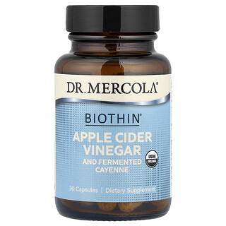 Dr. Mercola, Biothin®, Vinagre de Sidra de Maçã e Pimenta-Caiena Fermentada, 30 Cápsulas