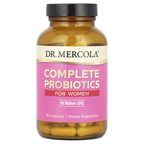 Dr. Mercola, Komplett probiotika för kvinnor, 70 miljarder CFU, 90 kapslar