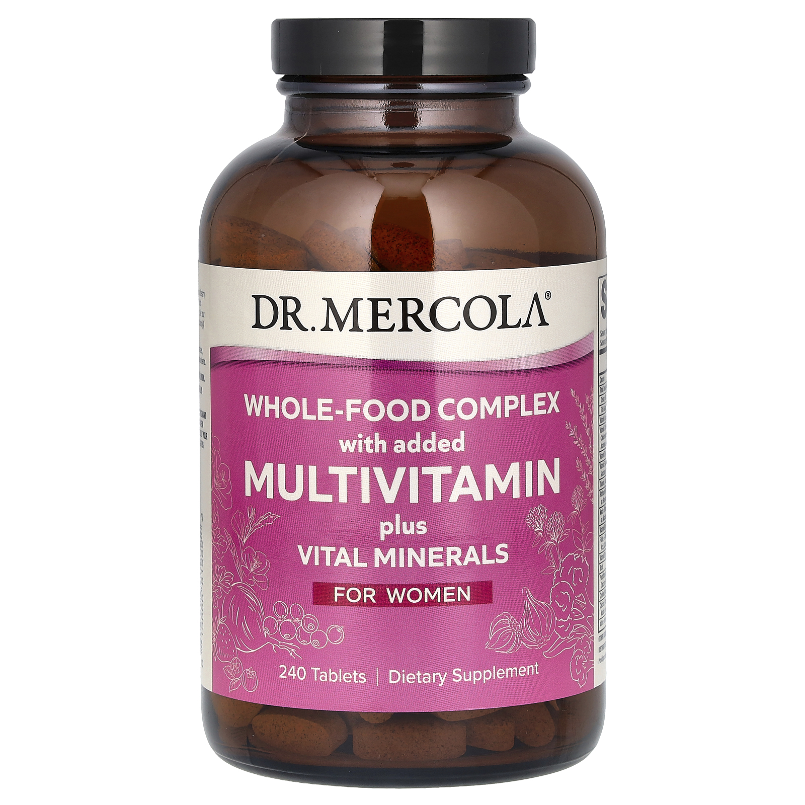 Dr. Mercola (닥터머콜라), 천연 식품 복합체, 종합비타민, 필수 미네랄 함유, 여성용, 240정