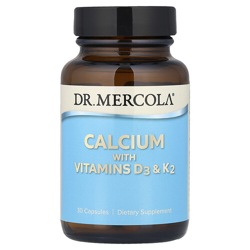Dr. Mercola, Kalzium mit Vitaminen D3 & K2, 30 Kapseln