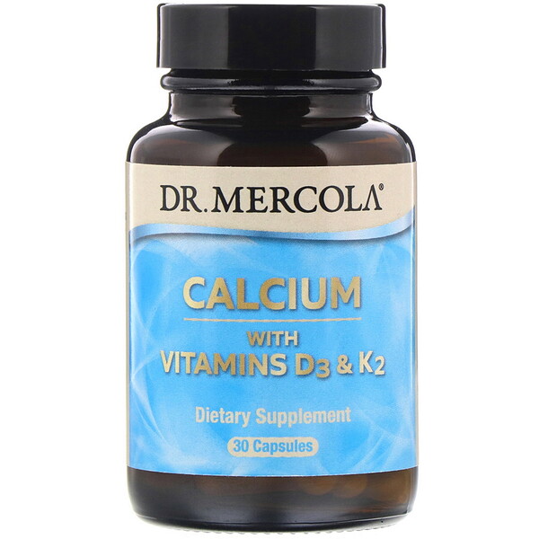 Dr. Mercola‏, Calcium with Vitamins D3 & K2, 30 Capsules
