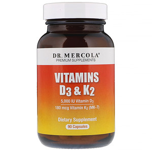 Отзывы о ДР. Меркола, Vitamins D3 & K2, 90 Capsules