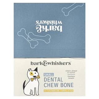 Dr. Mercola, Bark & Whiskers™, žuvacia kosť na zuby, pre psy, malé, 12 kostí, každá po 20 g