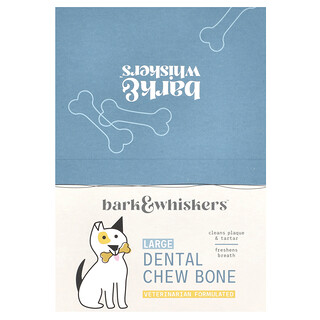 Dr. Mercola, Bark & Whiskers™, Dental Chew Bones, For Dogs, Large, 12 Bones, 2.1 oz (60 g) Each