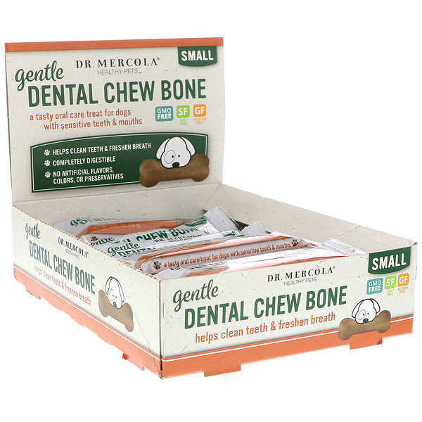 Dr. Mercola, Gentle Dental Chew Bone, Small, For Dogs, 12 Bones, 0.67