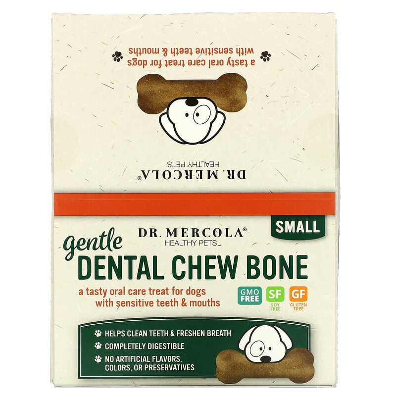 Dr. Mercola, Gentle Dental Chew Bone, Small, For Dogs, 12 Bones, 0.67 ...