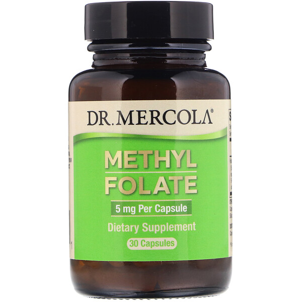 Dr. Mercola, Метилфолат, 5 мг, 30 капсул