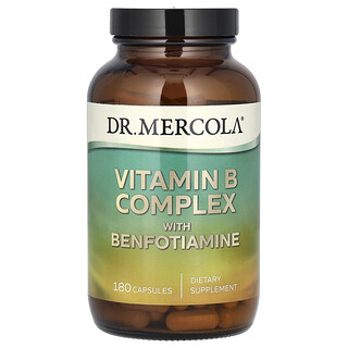 Dr. Mercola, Vitamin B Complex with Benfotiamine, 180 Capsules