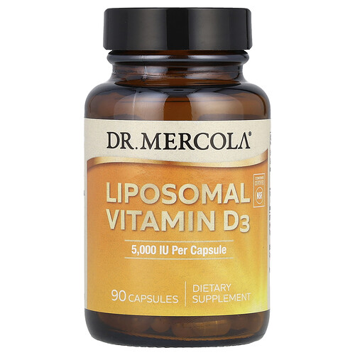 Dr. Mercola Liposomal Vitamin D3, 125 mcg (5,000 IU), 90 Capsules