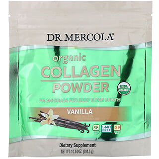 Dr. Mercola, Colágeno orgánico en polvo, Vainilla, 304,5 g (10,74 oz) 