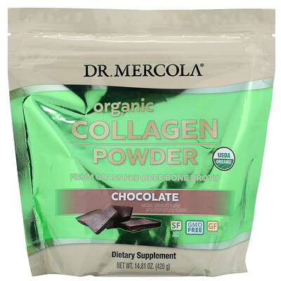 Dr. Mercola Organic Collagen Powder, Chocolate, 14.81 oz (420 g)