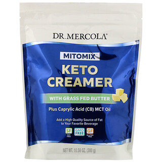 Dr. Mercola, Mitomix, Кето сливки с маслом травяного откорма, 10,58 унций (300 г)