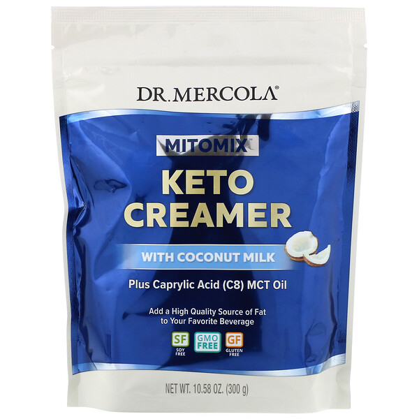 Dr. Mercola, Mitomix, Keto Creamer with Coconut Milk, 10.58 oz (300 g