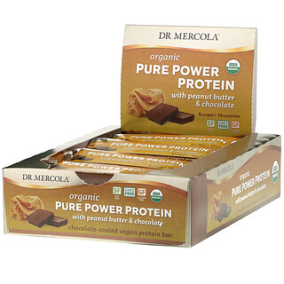 Dr. Mercola, 有机全能量蛋白棒，花生酱和巧克力，12 根，每根 1.83 盎司（52 克）