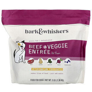 Dr. Mercola, Bark & Whiskers®, говядина и овощи, блюдо для собак, 1,36 кг (3 фунта)