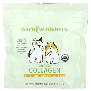 Dr. Mercola, Bark & Whiskers™, organický kolagénový prášok, pre psy a mačky, 144 g