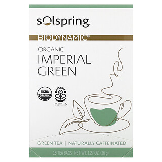 Dr. Mercola, Solspring®，生物動力®，有機皇室綠茶，18 茶包，1.27 盎司（36 克）