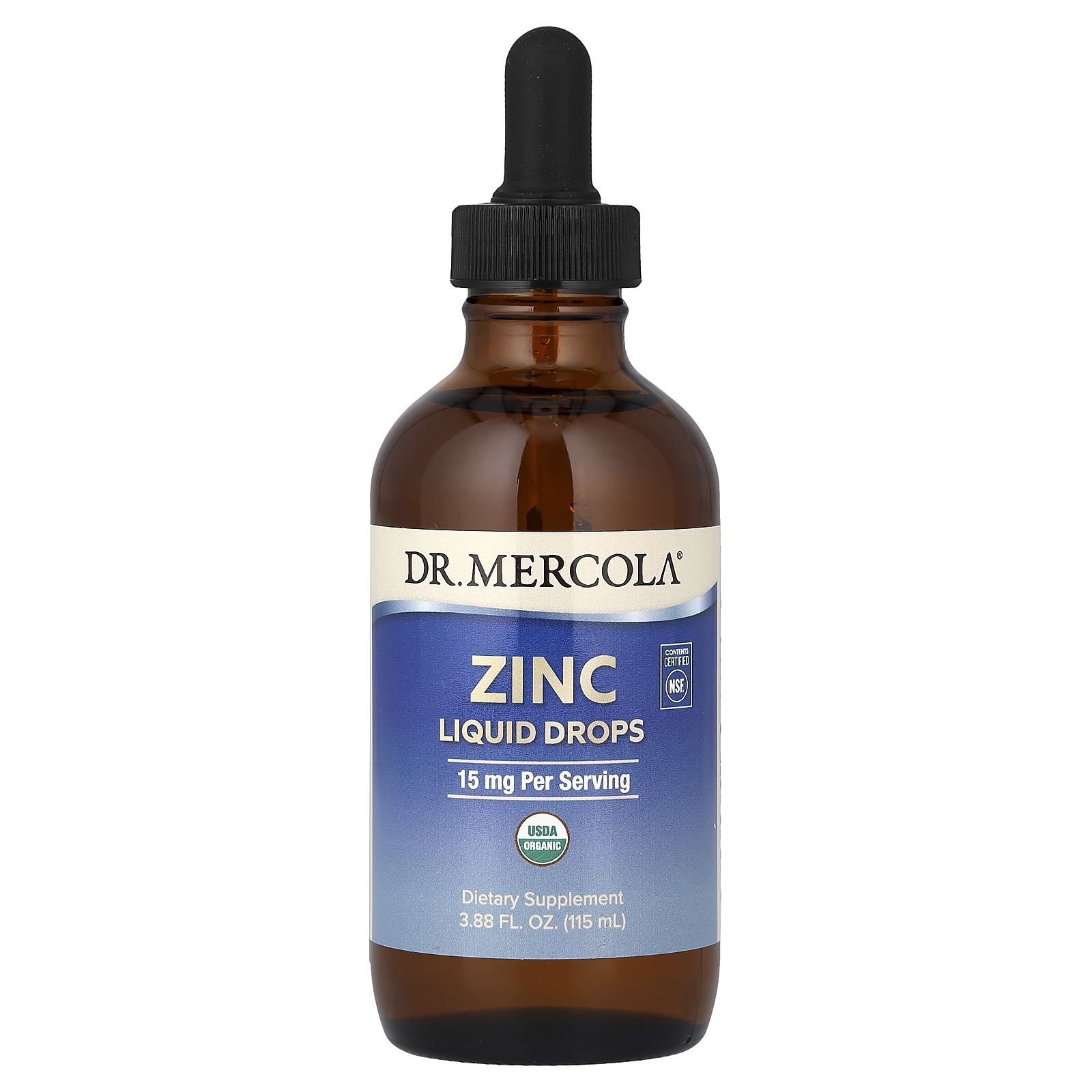 Dr. Mercola (닥터머콜라), 아연, 15mg, 115ml(3.88fl oz)