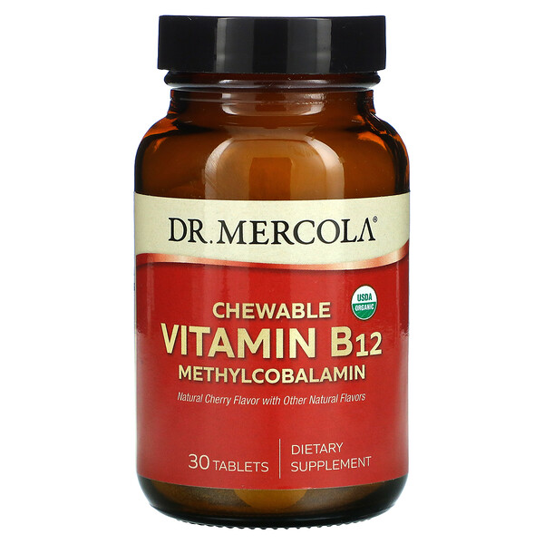 Dr. Mercola, Chewable Vitamin B12 Methylcobalamin, Natural Cherry, 30