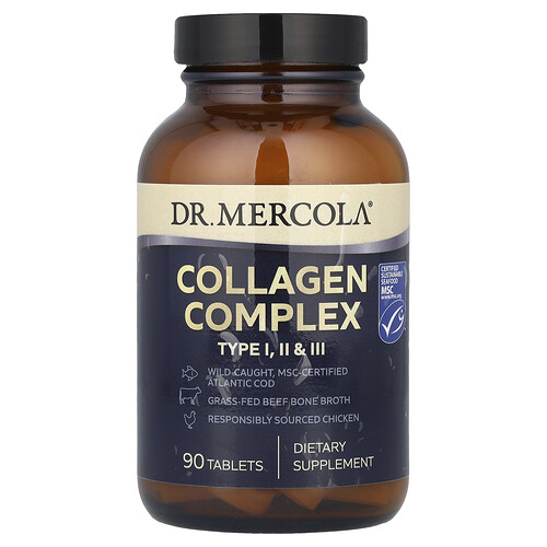 Dr. Mercola, Kollagenkomplex, Typ I, II und III, 90 Tabletten
