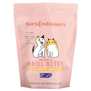 Dr. Mercola, Bark & Whiskers™, Bocaditos de kril antártico, Para perros y gatos, 180 g (6,34 oz)