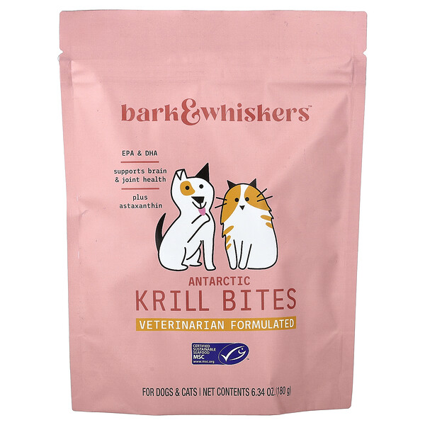 Dr. Mercola Bark & Whiskers™, Antarctic Krill Bites, For Dogs & Cats, 6.34 oz (180 g)