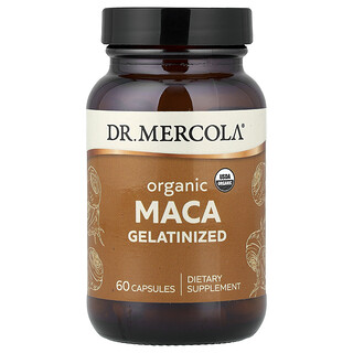 Dr. Mercola, Maca biologique, Gélatinisée, 60 capsules (500 mg pièce)