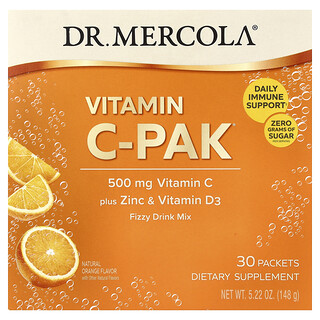 Dr. Mercola, Vitamin C-PAK®, naturlig appelsin, 30 pakker, 0,17 oz (4,93 g) pr. stk.