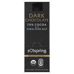 Solspring®, Biodynamic®, плитка чорного шоколаду, 70 % какао з гімалайською сіллю, 12 плиток по 40 г