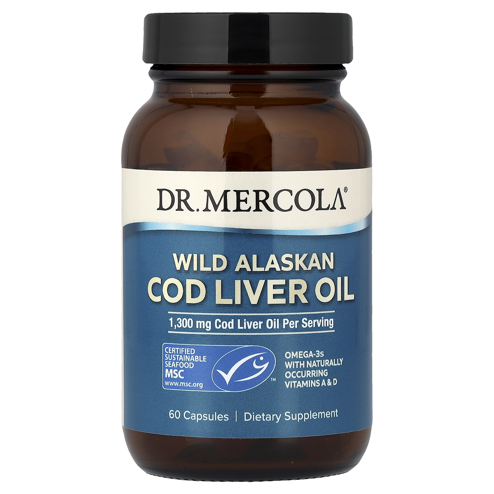 Dr. Mercola (닥터머콜라), 자연산 알래스카 대구 간유, 캡슐 60정(캡슐 1정당 650mg)