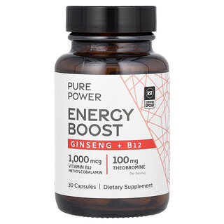 Dr. Mercola, Pure Power, Energieboost, Ginseng + B12, 30 Capsules