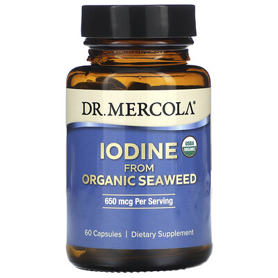 Dr. Mercola йод из органических морских водорослей 60 капсул (325 мкг в 1 капсуле)