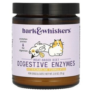 Dr. Mercola, Bark & Whiskers™, Et Bazlı Diyet Sindirim Enzimleri, Köpekler ve Kediler İçin, 2,6 oz (75 g)